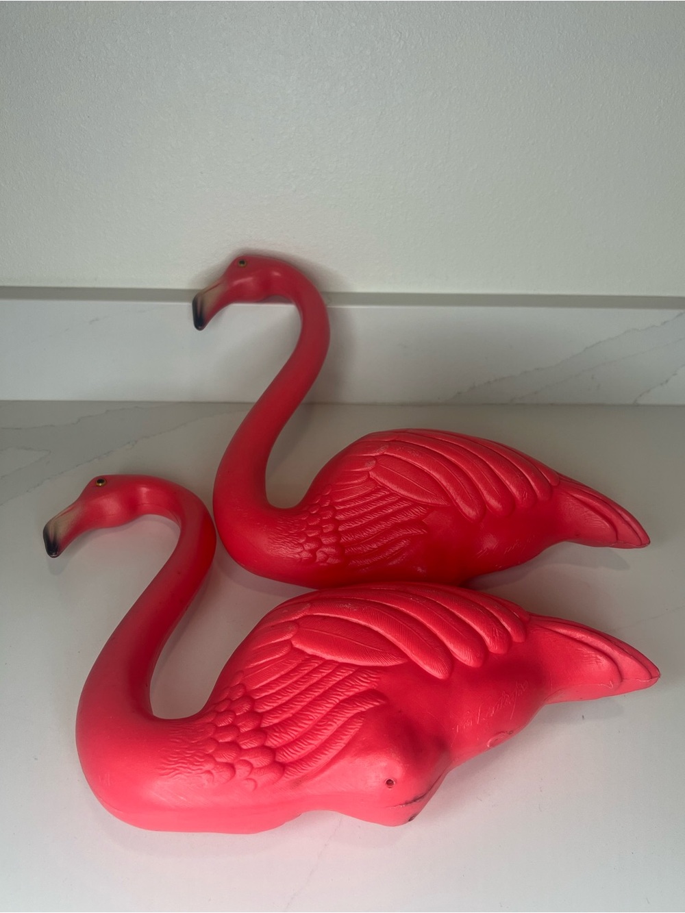 Vintage 1995 Bright Pink Decorative Yard Flamingos